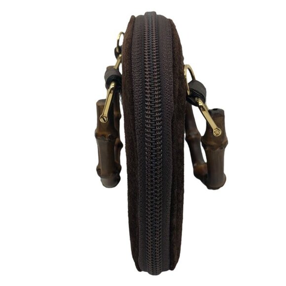 Gucci Vintage 2-Way Mini Suede Bamboo Shoulder Bag Mini Suede Bamboo - Picture 7 of 10